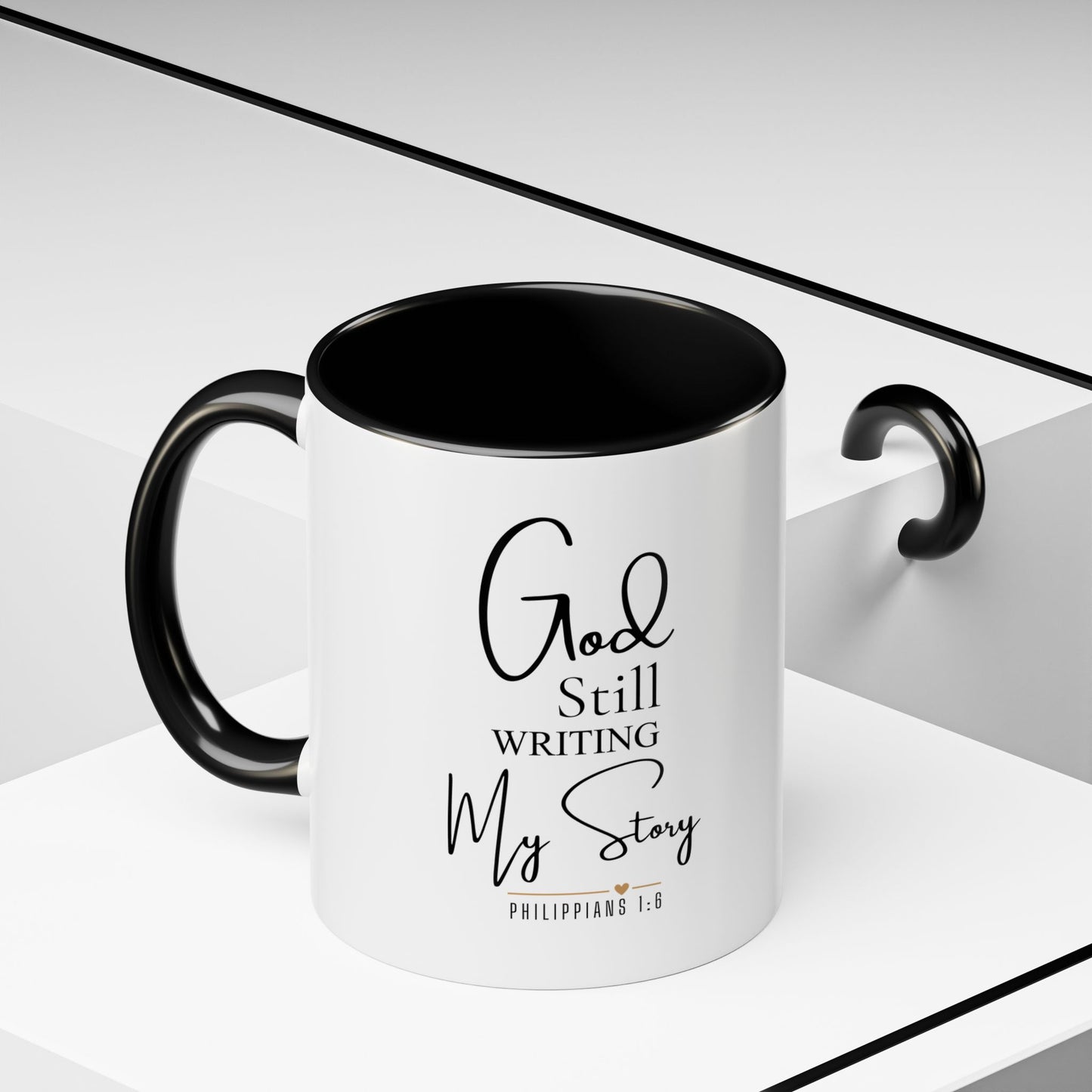 inspirational mug — "god is still writing your story" accent coffee cup (11/15oz)