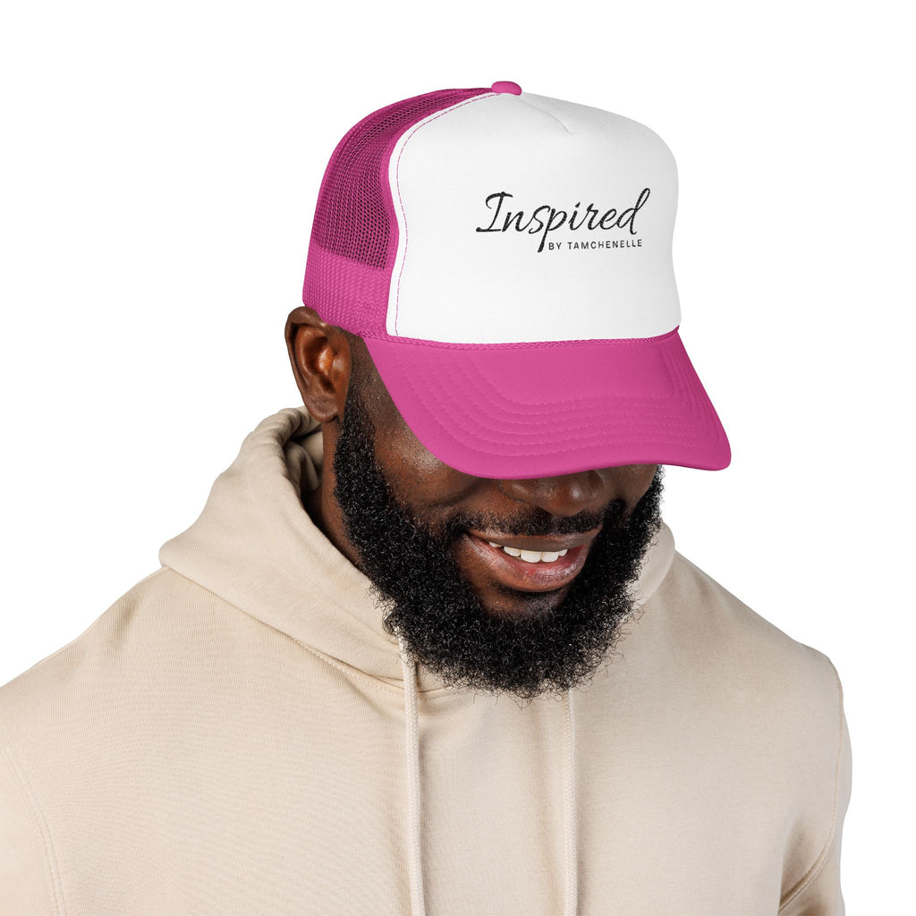 Inspired Trucker Hat – Script Logo Foam Mesh Cap