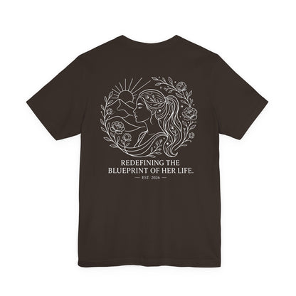 Women’s Inspirational Graphic Tee — “Redefining the Blueprint of Her Life”