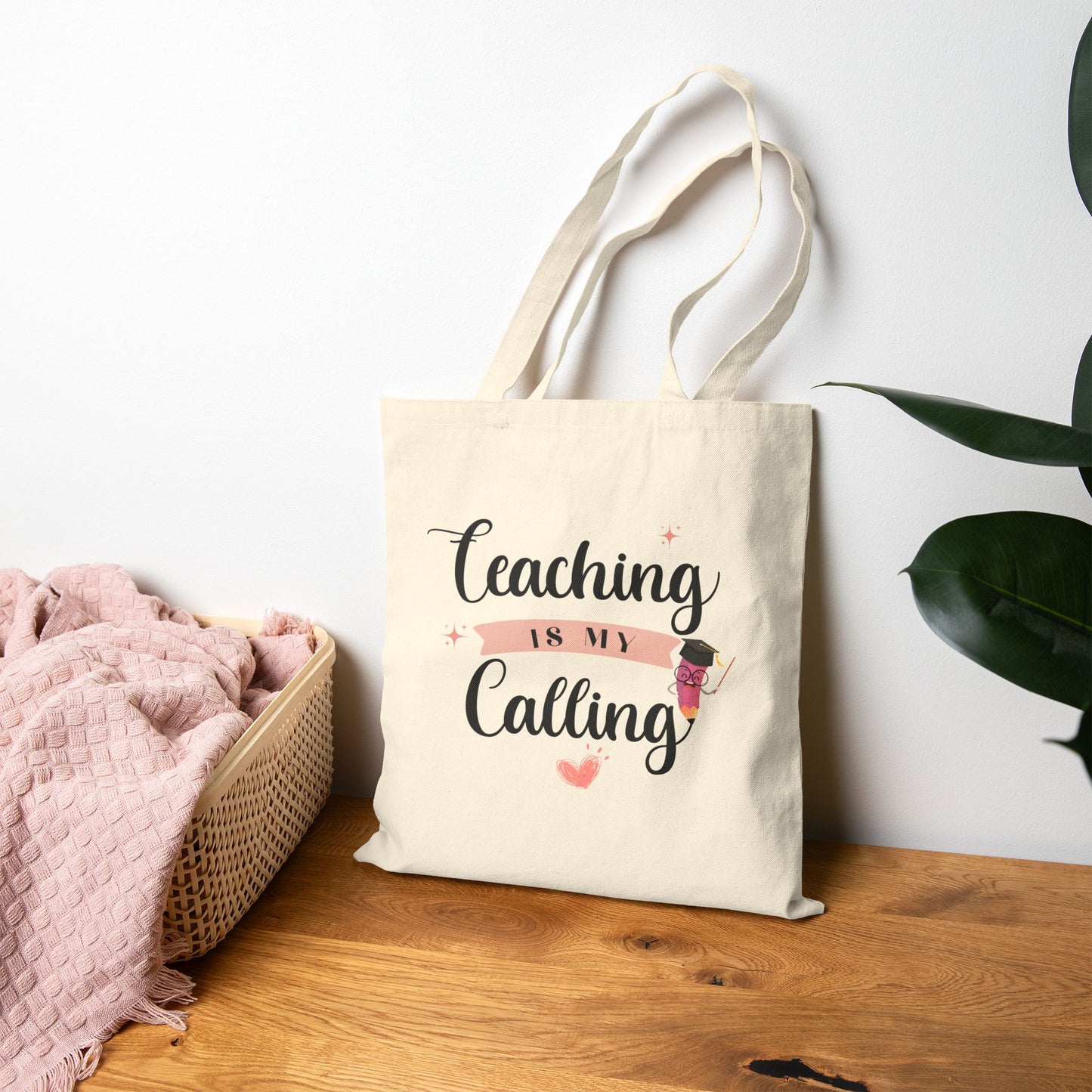 teaching is my calling canvas tote bag