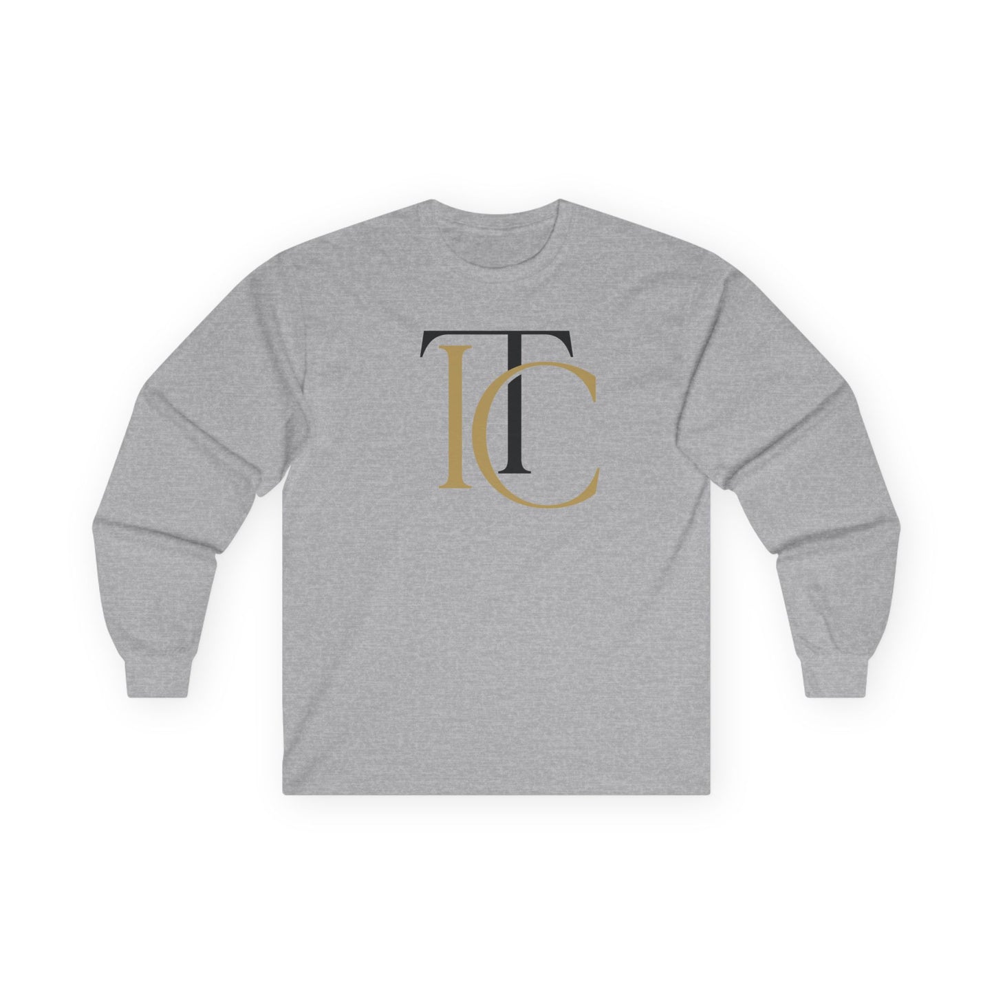 monogram ic long sleeve tee — elegant gold & black initial shirt