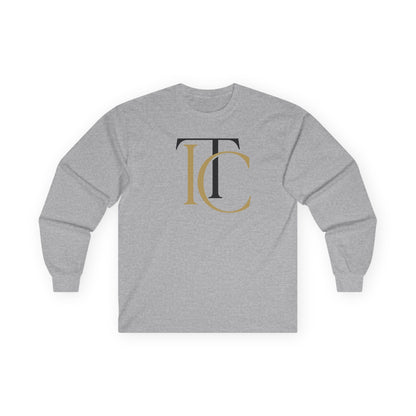 Monogram IC Long Sleeve Tee — Elegant Gold & Black Initial Shirt