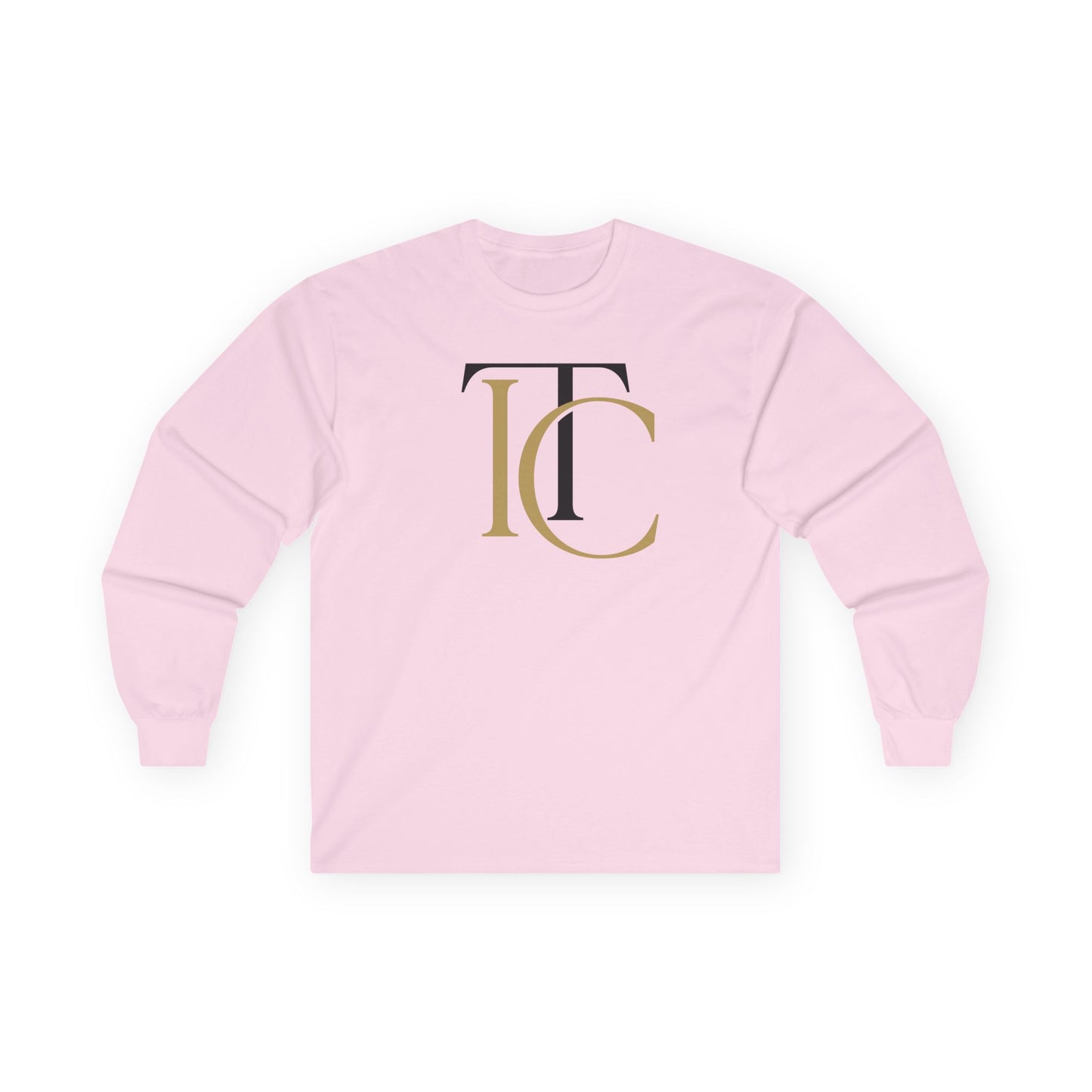monogram ic long sleeve tee — elegant gold & black initial shirt
