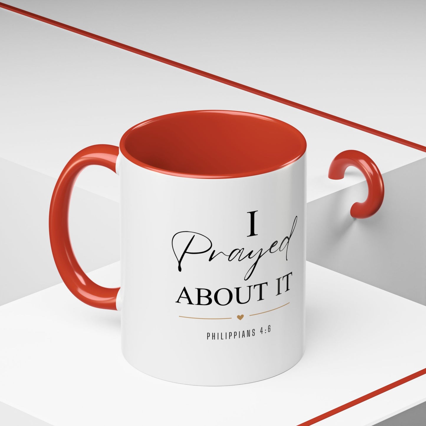 faith coffee mug — "i prayed about it" accent mug (11/15oz)