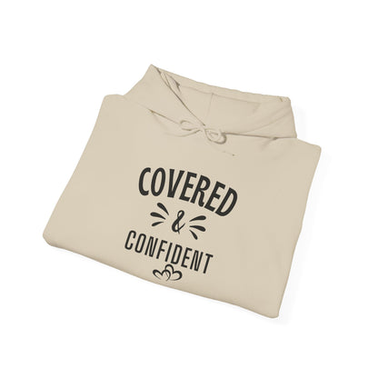 Hoodie - "Covered & Confident" Cozy Christian Faith Pullover