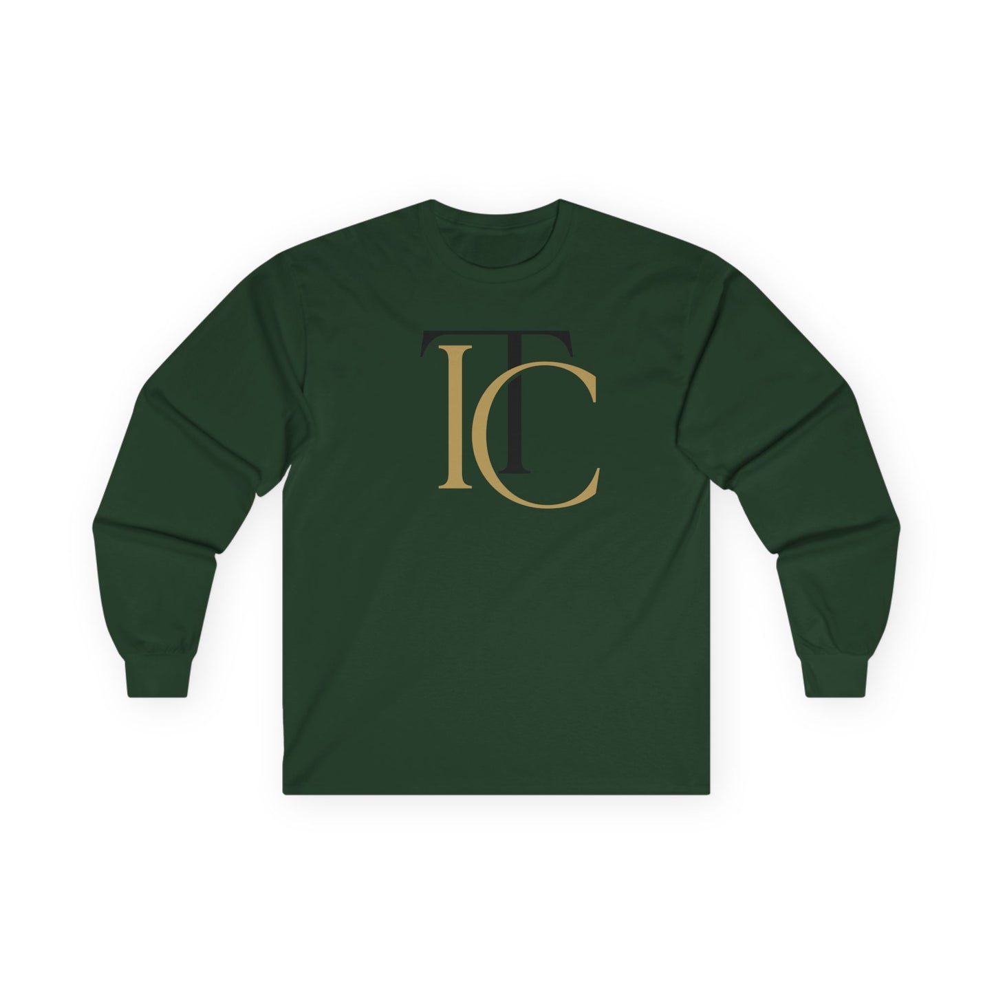 monogram ic long sleeve tee — elegant gold & black initial shirt