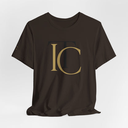 Monogram TC Classic Logo T‑Shirt — Elegant Gold & Black Initial Tee