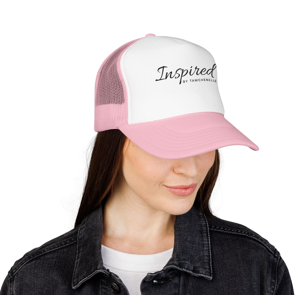 Inspired Trucker Hat – Script Logo Foam Mesh Cap