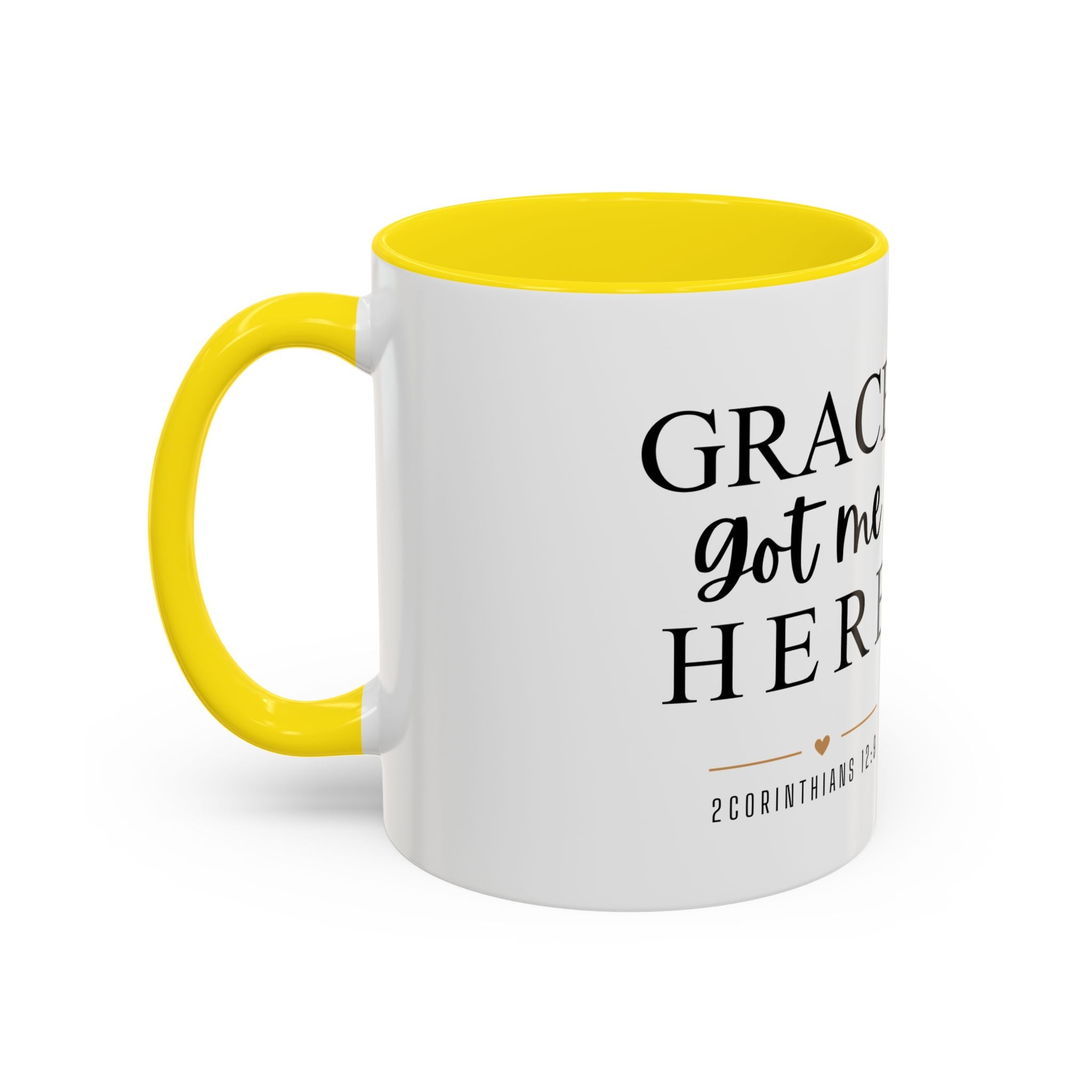 Inspirational Grace Coffee Mug – 'Grace Got Me Here' Christian Accent Mug (11/15oz)