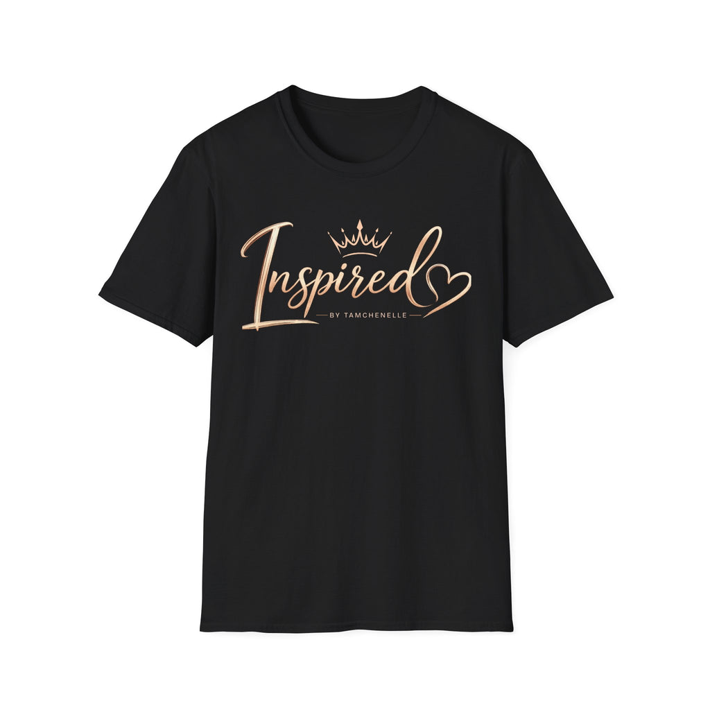 Inspired Script T-Shirt — Rose Gold Crown & Heart Design
