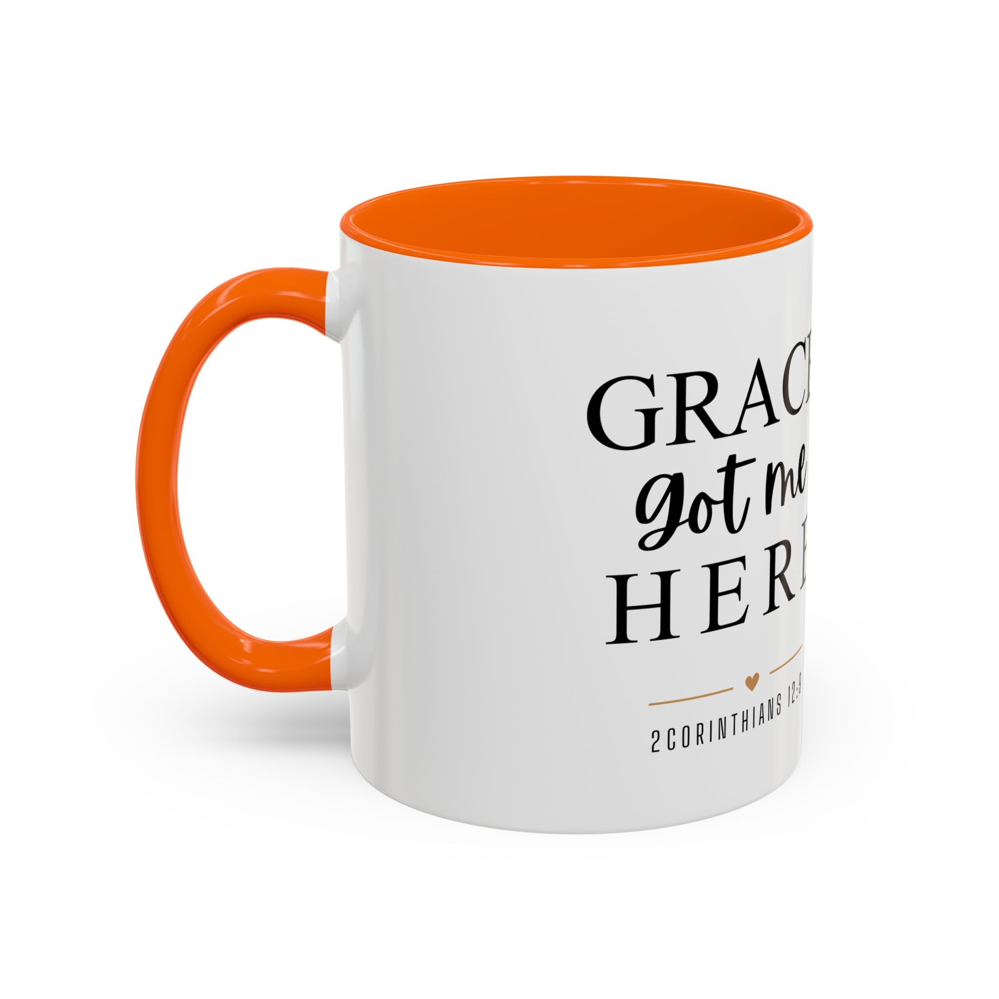 Inspirational Grace Coffee Mug – 'Grace Got Me Here' Christian Accent Mug (11/15oz)