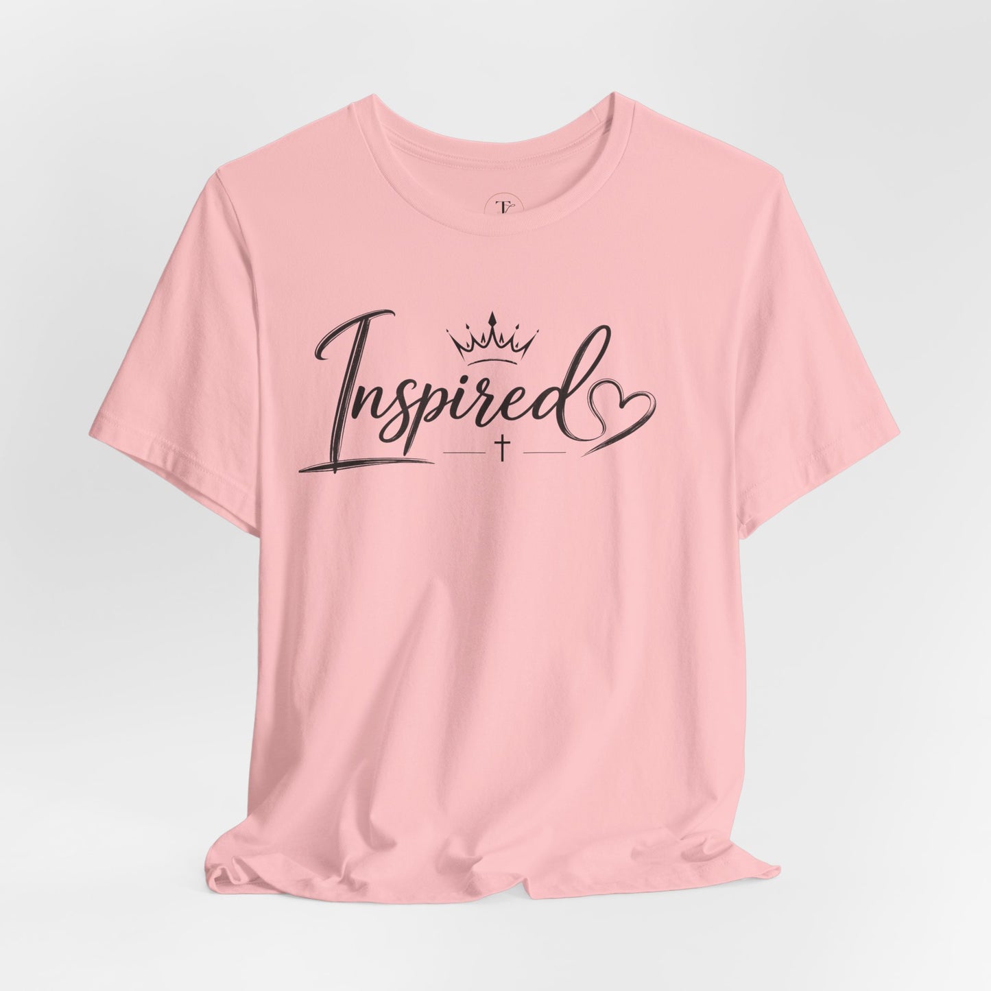 inspired script tee — inspirational christian graphic t‑shirt with heart & crown