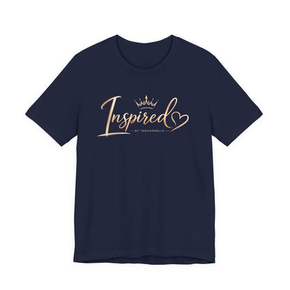 Inspired Heart Tee — Inspirational Script T‑Shirt with Crown Graphic