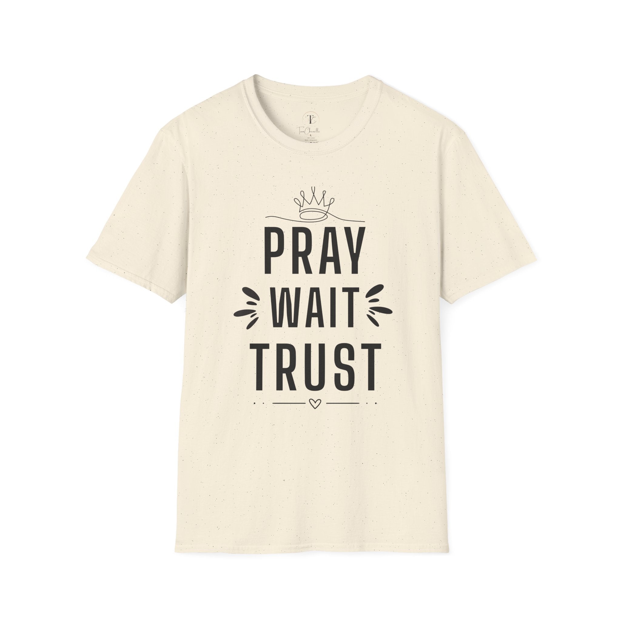 Pray Wait Trust T-Shirt — Inspirational Faith Graphic Tee