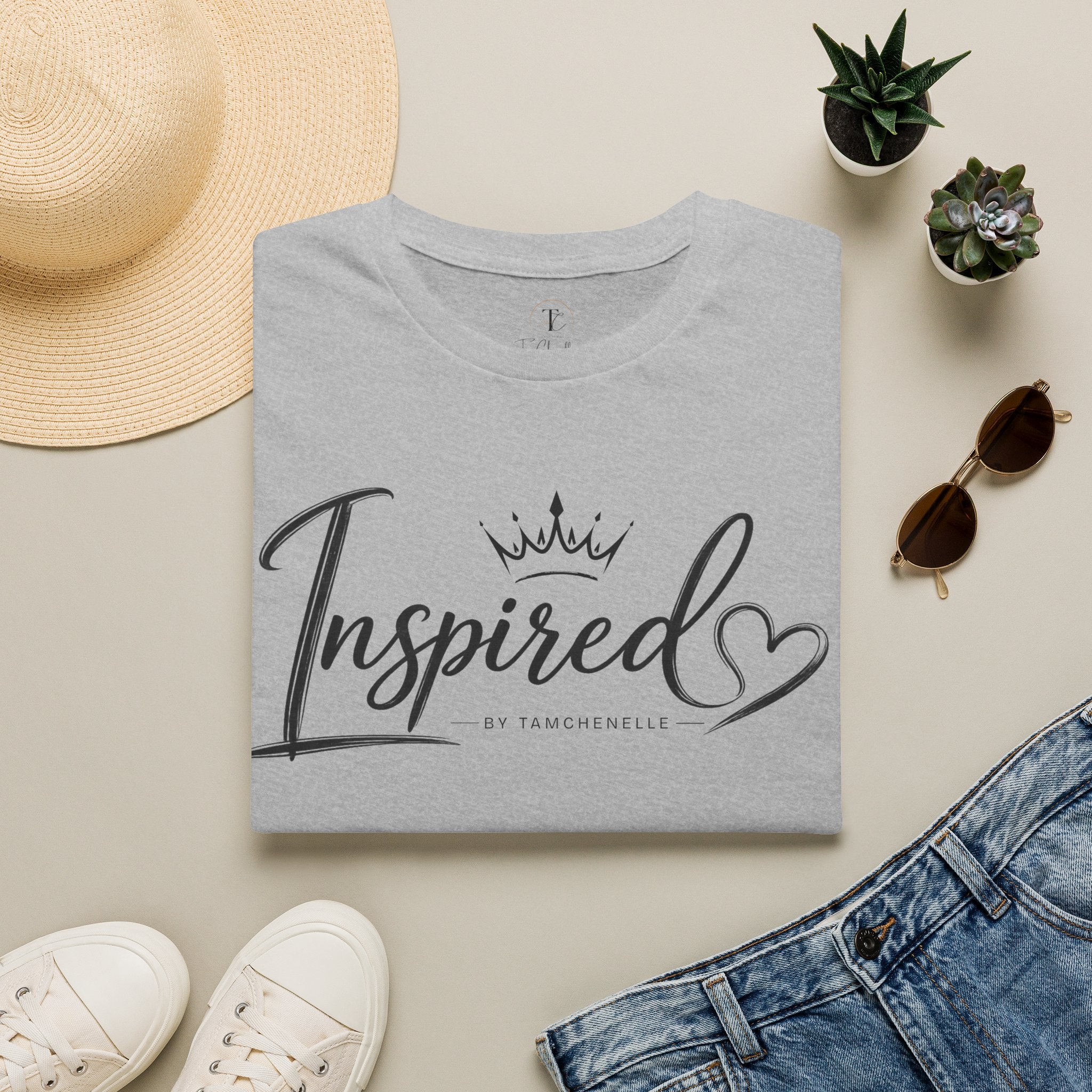 Inspired T‑Shirt — Script Logo with Crown & Heart