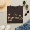 Inspired Script T-Shirt — Rose Gold Crown & Heart Design
