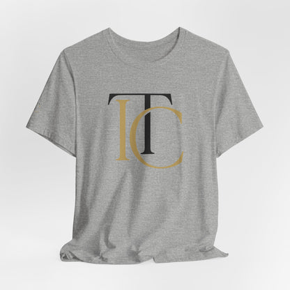 Monogram TC Classic Logo T‑Shirt — Elegant Gold & Black Initial Tee