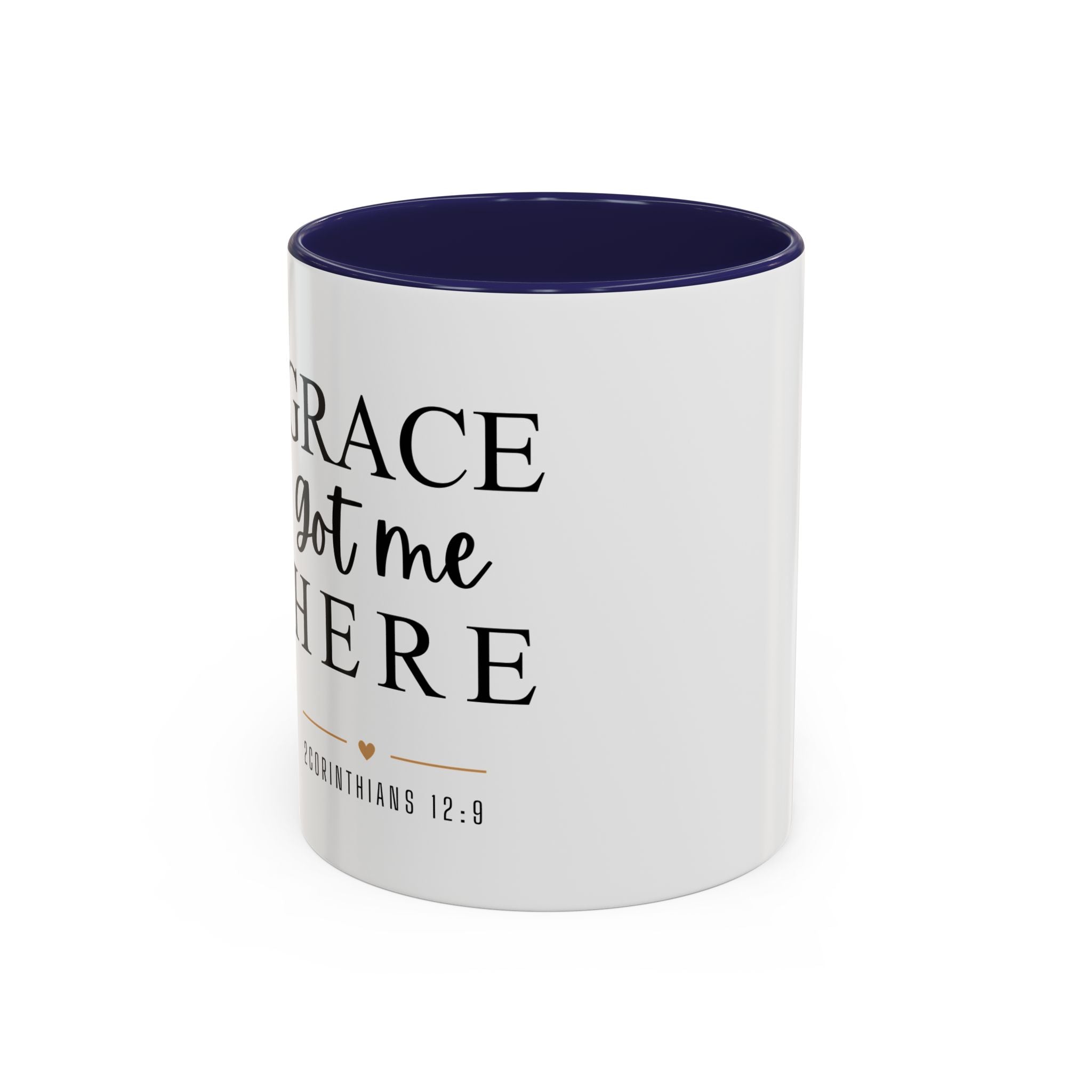 Inspirational Grace Coffee Mug – 'Grace Got Me Here' Christian Accent Mug (11/15oz)