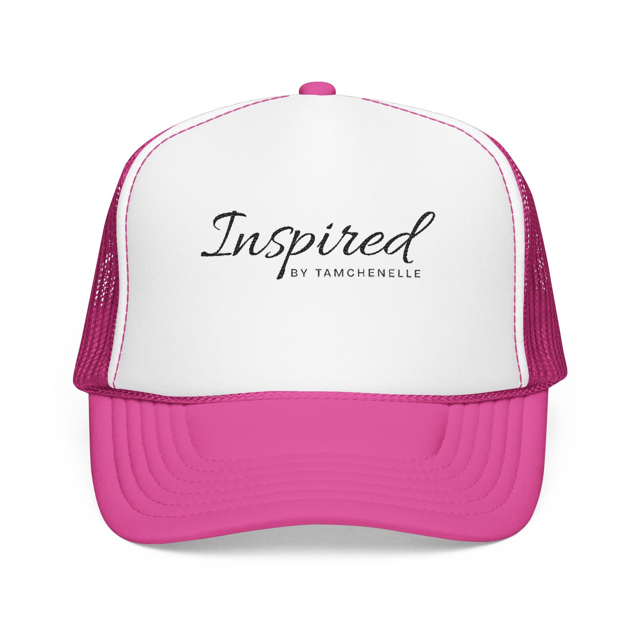 Inspired Trucker Hat – Script Logo Foam Mesh Cap