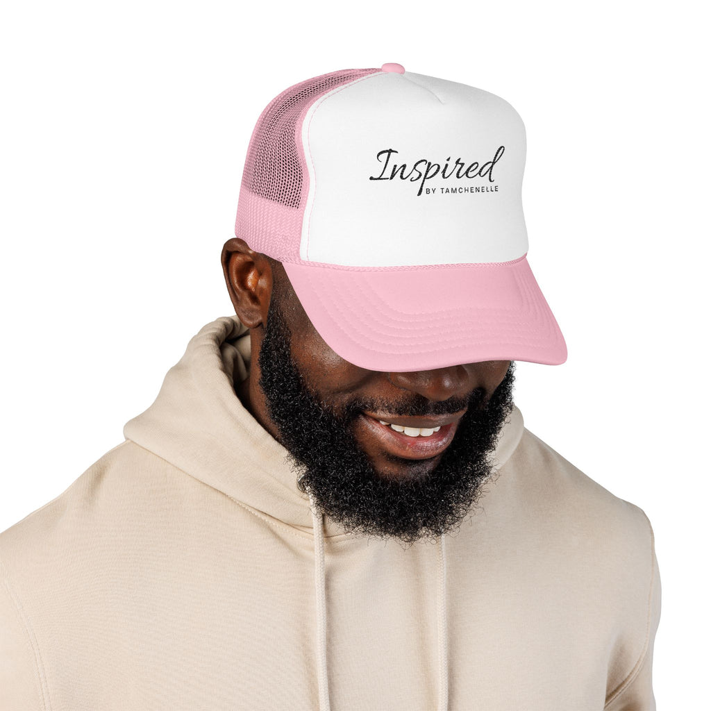 Inspired Trucker Hat – Script Logo Foam Mesh Cap