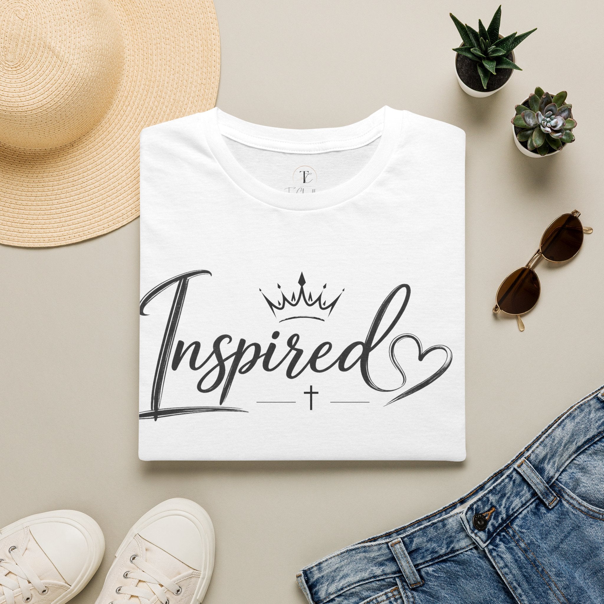 Inspired T‑Shirt — Faith Crown Heart Graphic