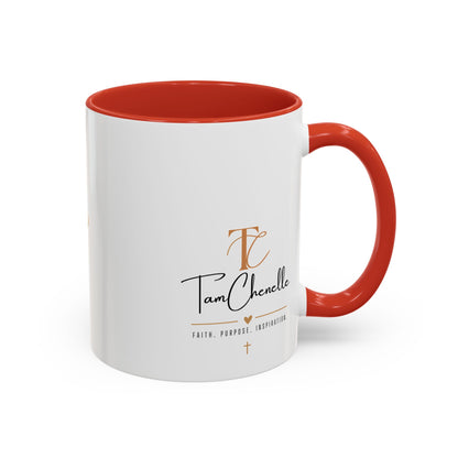 Coffee Mug — "Prayer First, Coffee Second" Christian Accent Mug (Script, Hearts)