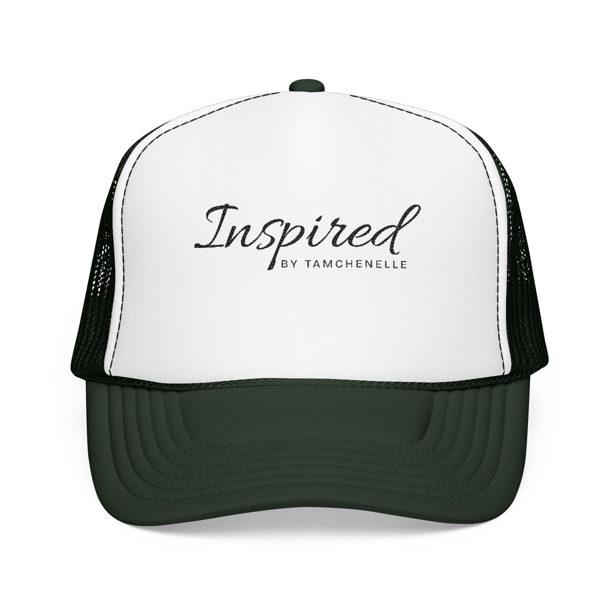 Inspired Trucker Hat – Script Logo Foam Mesh Cap