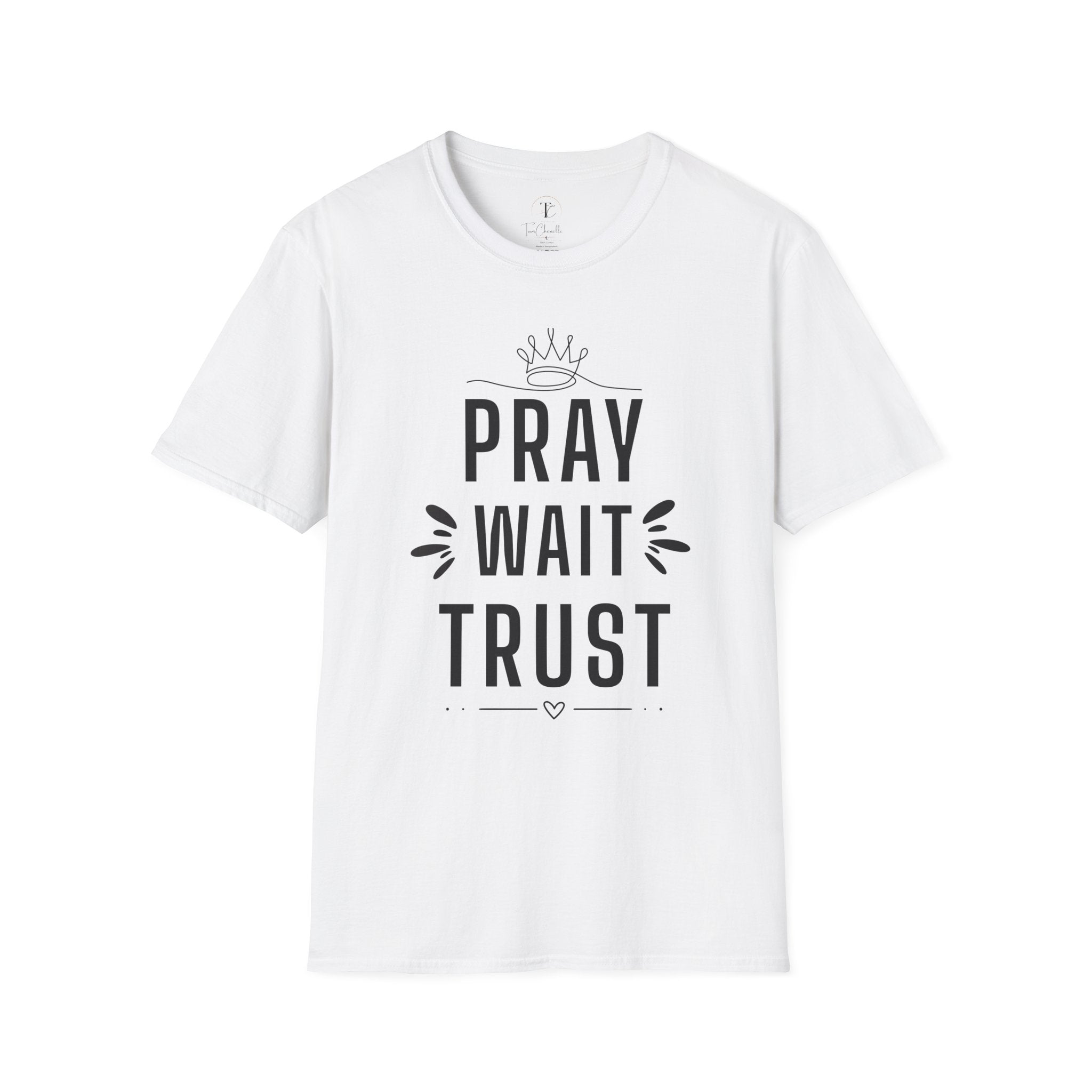 Pray Wait Trust T-Shirt — Inspirational Faith Graphic Tee